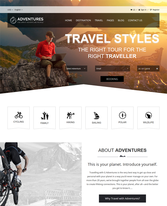 wordpress themes for camping outdoors websites
