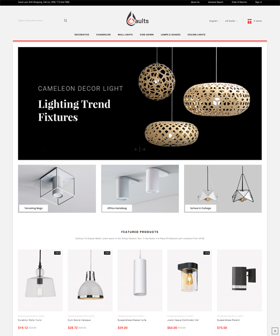 prestashop themes for lighting and lamp stores