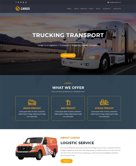 transportation logistics joomla templates