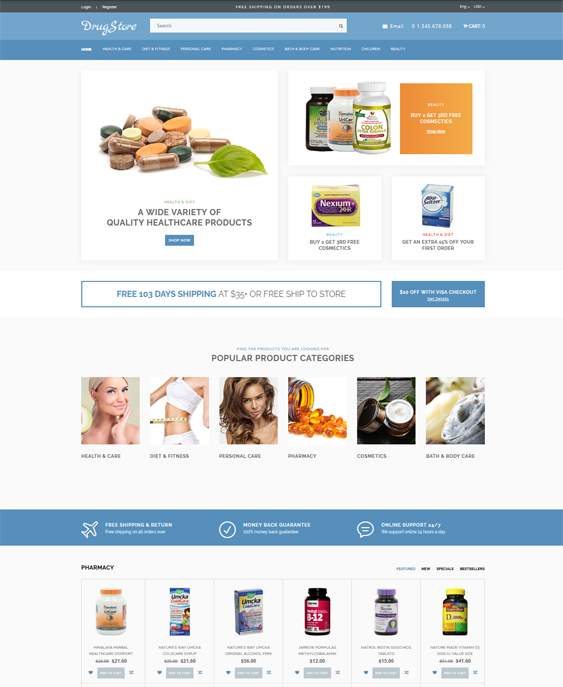 health medical opencart themes