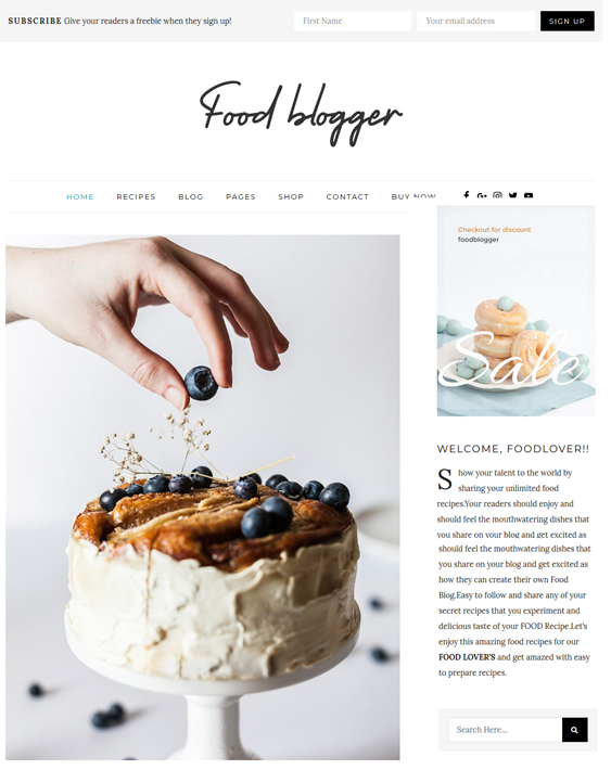 food blog recipe wordpress themes