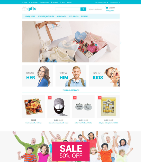 opencart themes for gift shops