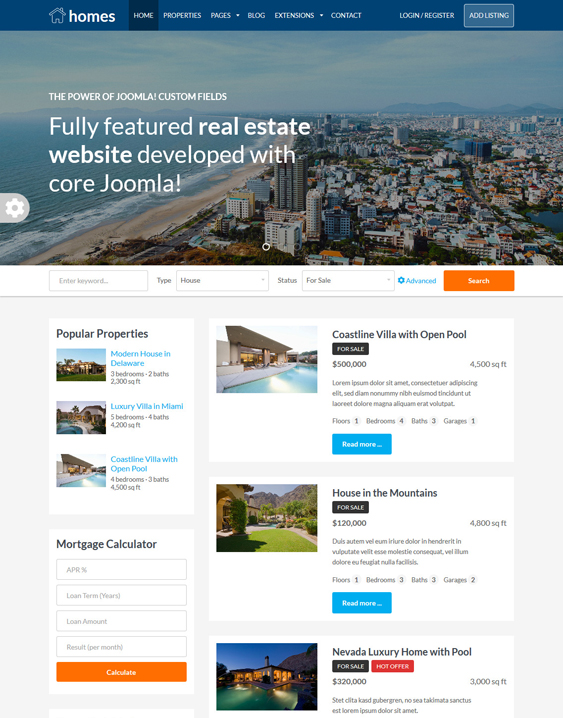 real estate joomla templates