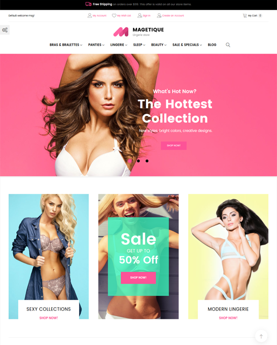 magento themes for lingerie underwear stores