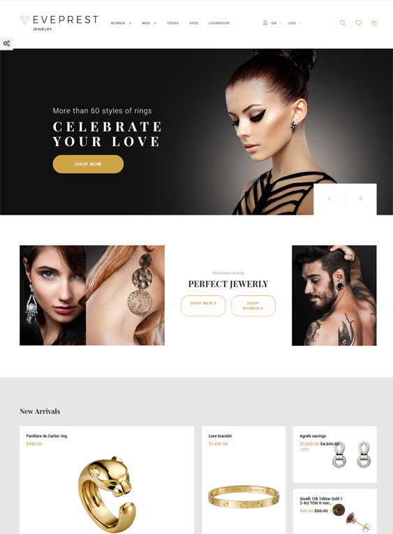prestashop themes for selling jewelry watches