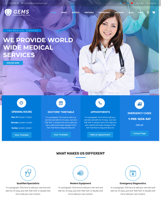 medical wordpress themes for doctor clinics