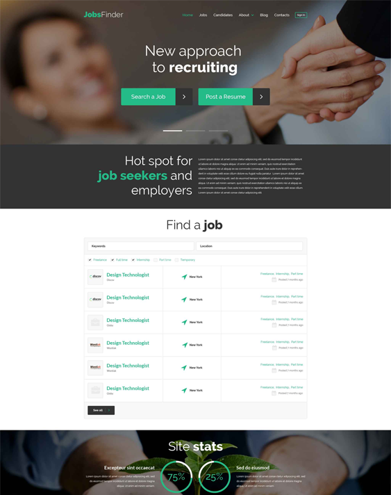 wordpress themes online job boards employment websites