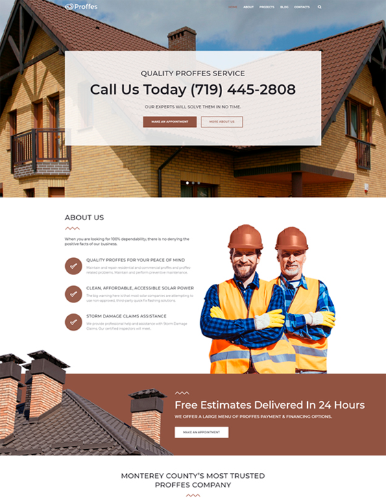 wordpress themes building contractor construction company