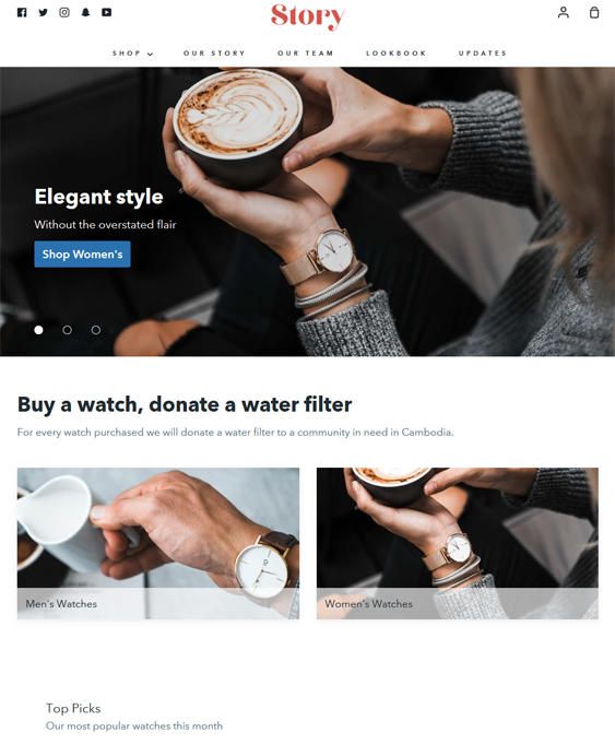 shopify themes for watch jewelry stores