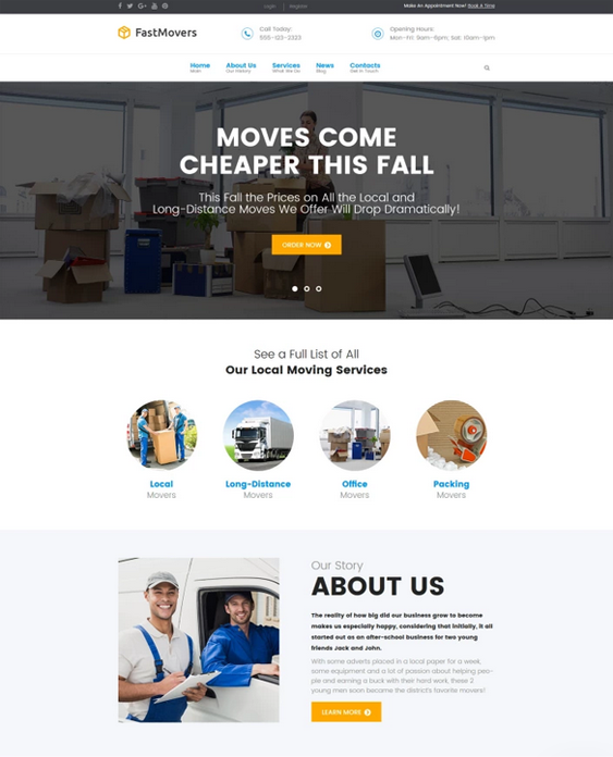 wordpress themes for movers and moving companies