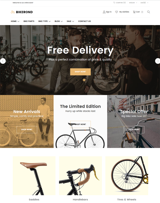 prestashop themes for bike cycling stores