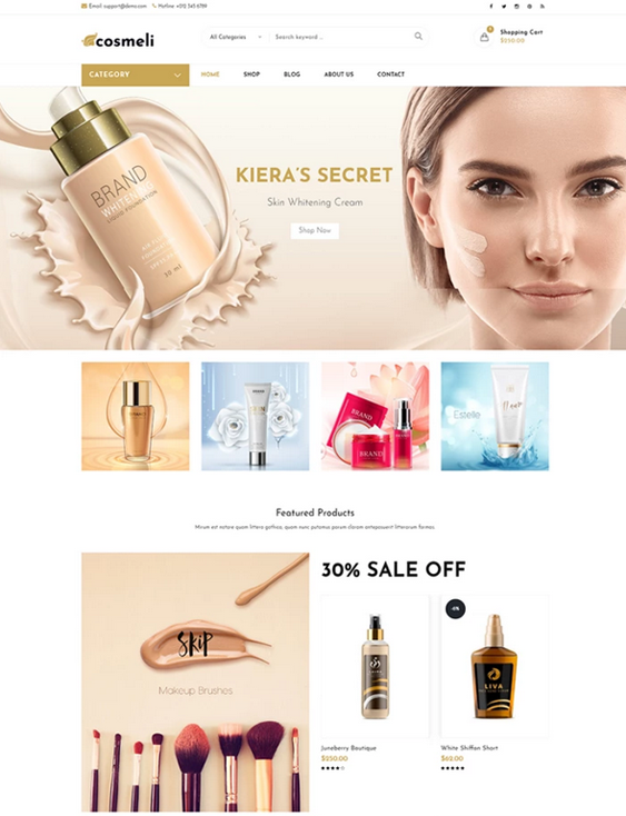 woocommerce themes makeup beauty products cosmetics