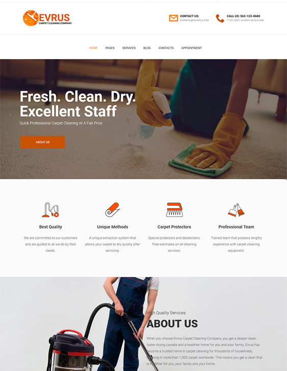wordpress themes for cleaners cleaning companies