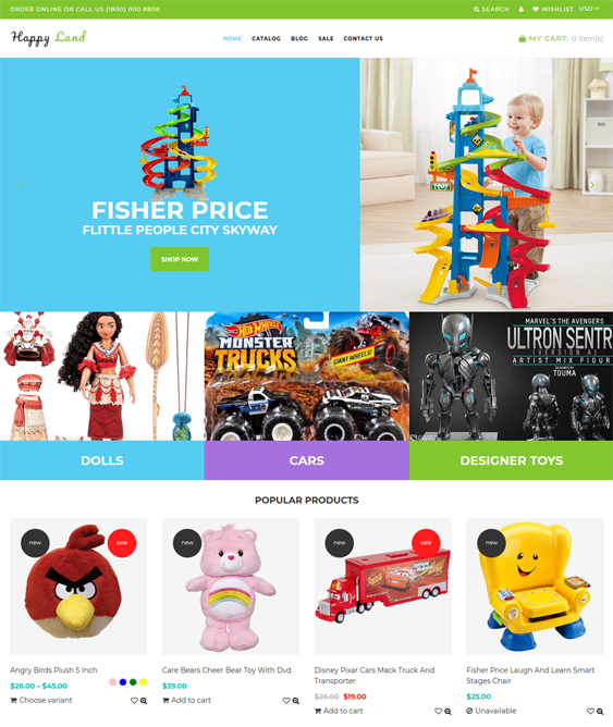 shopify themes for selling toys and games