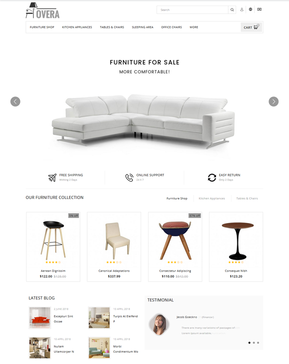 opencart themes for furniture stores