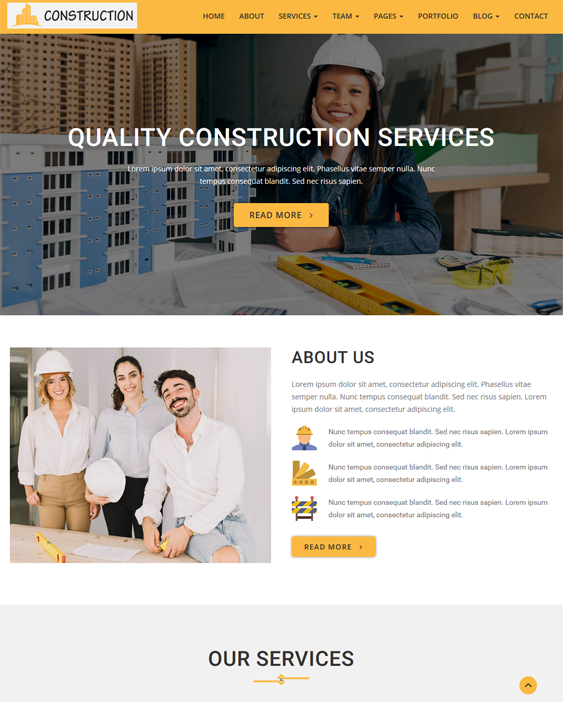 wordpress themes construction companies building contractors