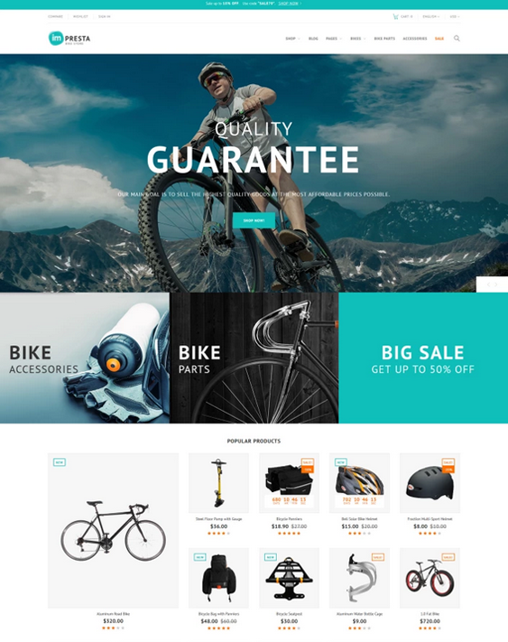 prestashop themes for bike cycling stores