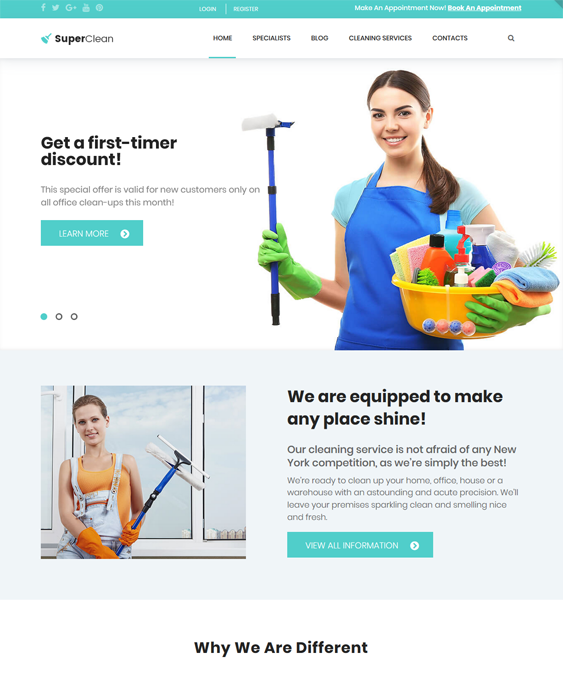 wordpress themes for cleaners cleaning companies