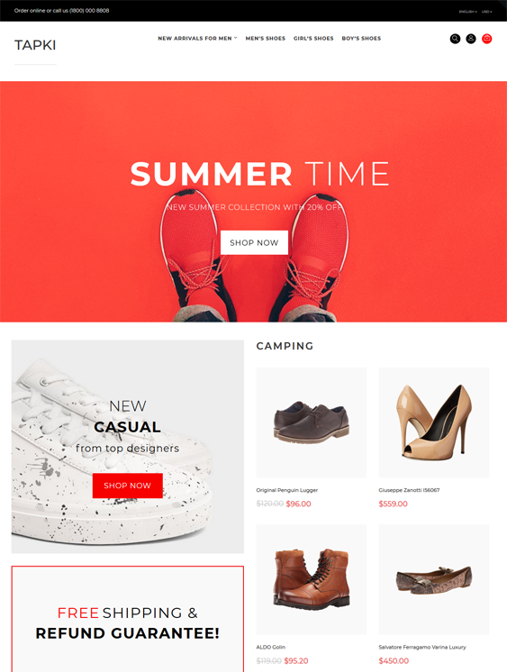 opencart themes for selling shoes footwear